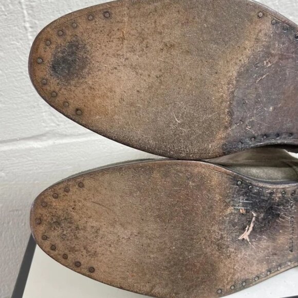 All Saints Brown Suede Ankle Boots Zip Side Men's 43 EU/10 US Made In Portugal - Picture 9 of 11